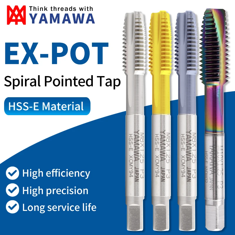 Janpan YAMAWA HSSE M1-M5 Spiral Pointed Tap M1 M1.2 M1.4 M1.6 M1.8 M2 M2.2 M2.5 M2 M3 M3.5 M4 M4.5 M5 Machine Thread Taps