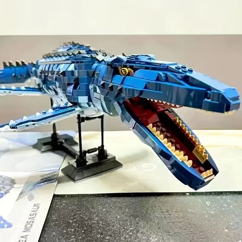 creative expert Dinosaur moc ideas building block Jurassi model toys Sea Mosasaurus birthday New Year gifts christmas 1859pcs