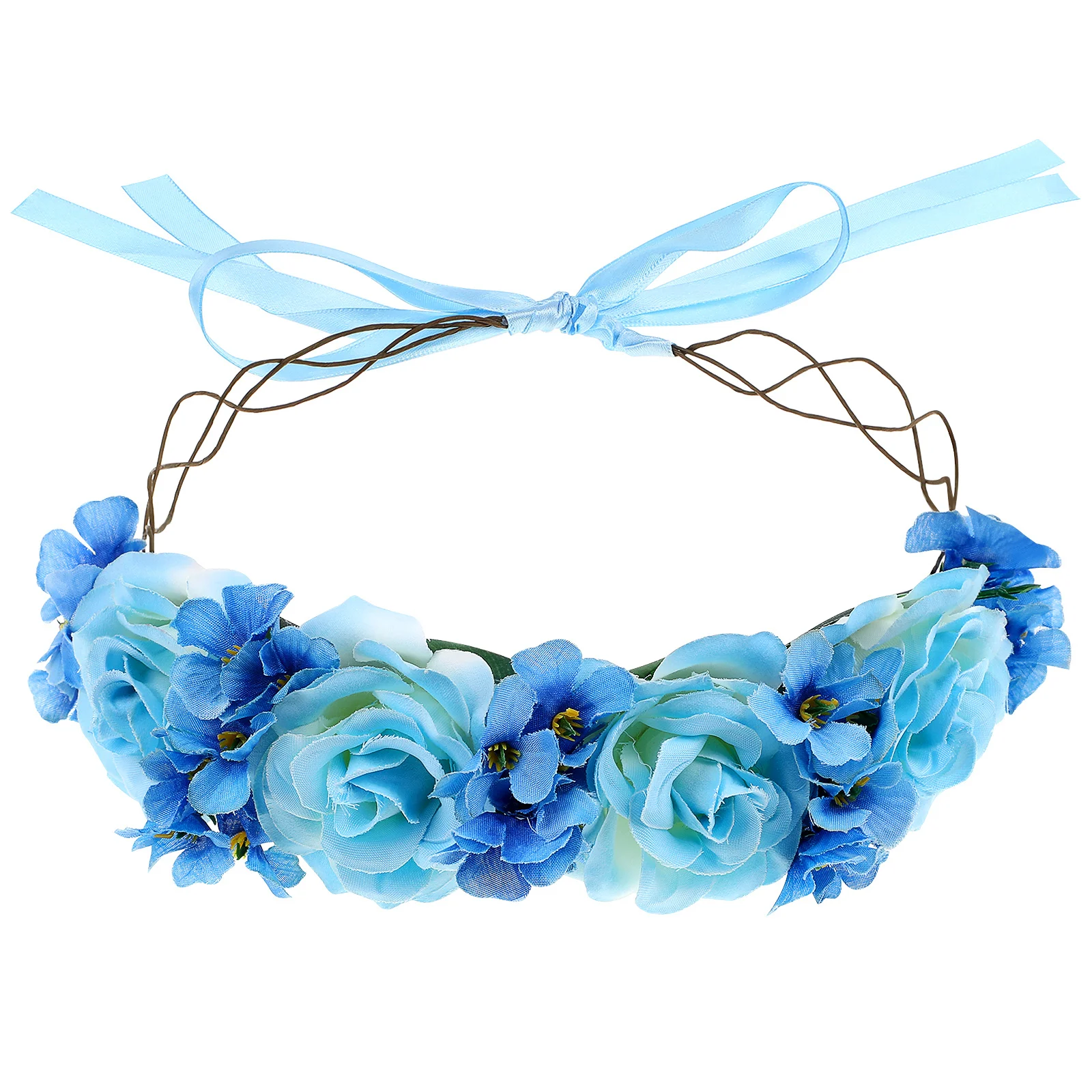 

Корона с цветком розы, искусственная повязка на голову с цветочным принтом, богемный венок для женщин и девочек, регулируемая гирлянда для волос, съемка