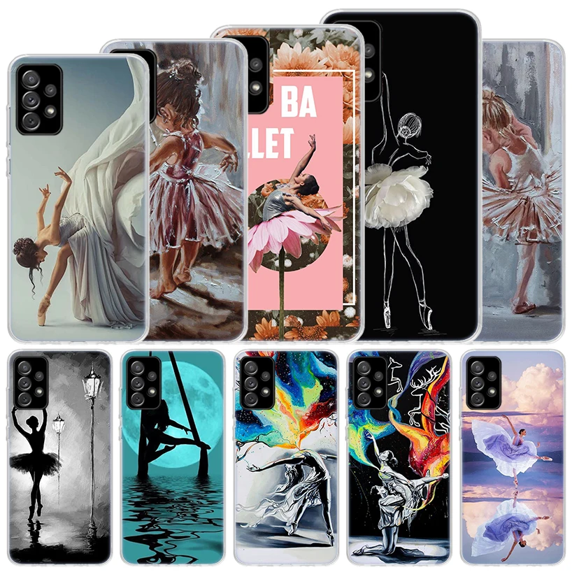 Ballerina Ballet Dancing Soft Case For Samsung Galaxy A51 A71 A50 A70 A21S Phone Cover A30 A20E A10 A31 A41 A6 A7 A8 A9 Shell Co