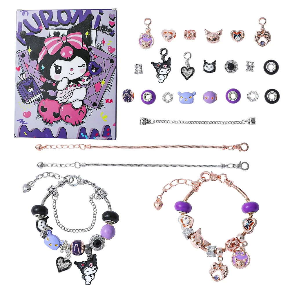 

Sanrio Kuromi мультяшная фигурка Адвент-сюрприз слепая коробка милый браслет «сделай сам» кулон для детей праздничные популярные подарки
