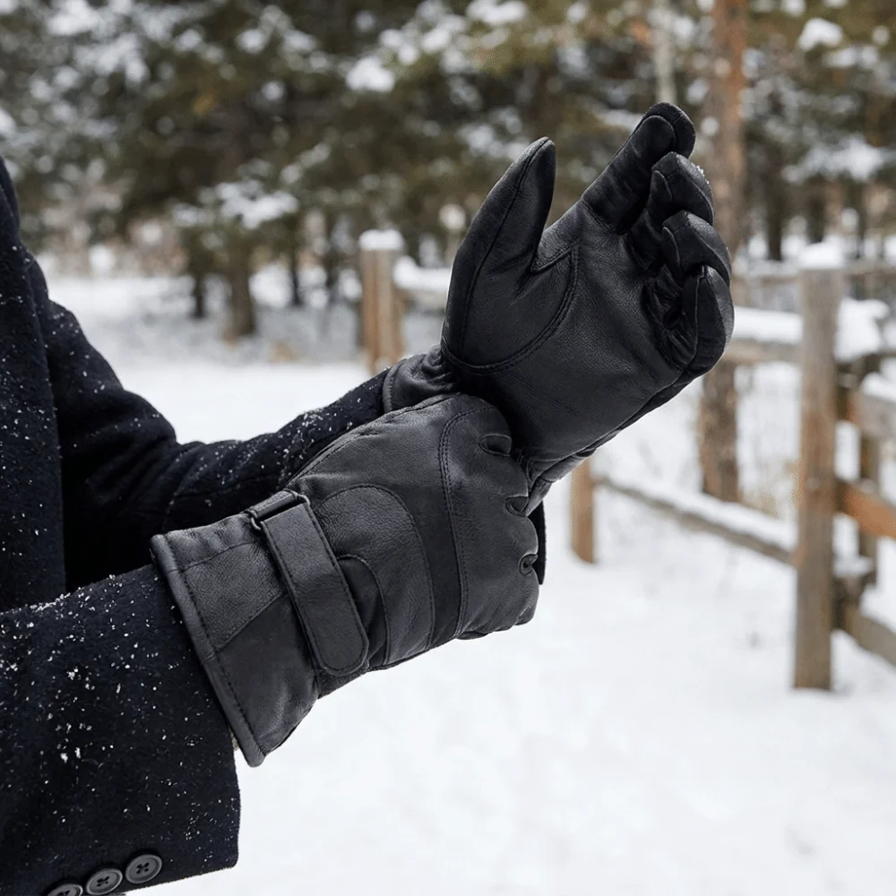 Leather Driving Glove - Luvas de Inverno Masculinas em Couro