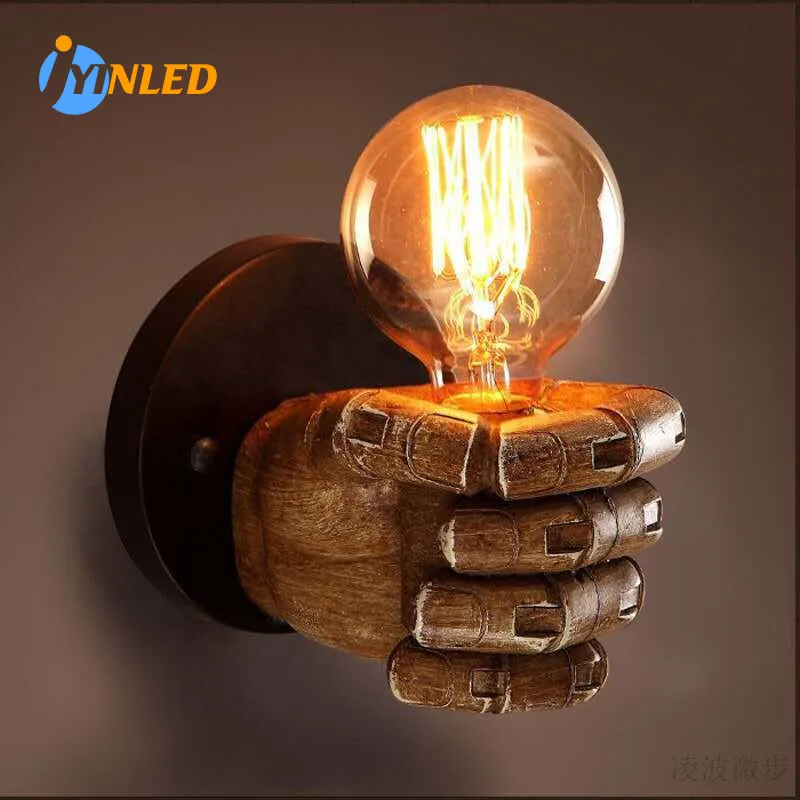 

Wall Lamp Retro Resin Fist Creative Wall Lamp For European-Style Bar Restaurant Cafe Decorative Wall Lamp