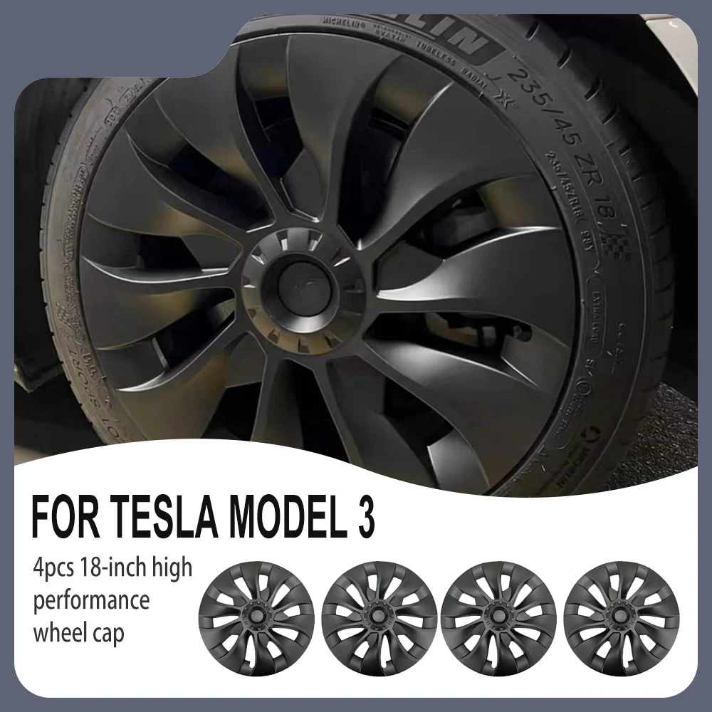 

4PCS HubCap for Tesla Model 3 Highland 18 Inch Performance Replacement Wheel Cap Automobile Full Rim Cover Accessories 2021 2022