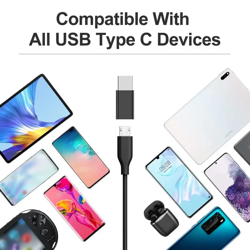 4 قطع مايكرو USB إلى USB C، مايكرو USB أنثى إلى USB-C ذكر OTG محول آيفون، لسامسونج جالاكسي، الهواتف من النوع C، الأجهزة اللوحية والمزيد