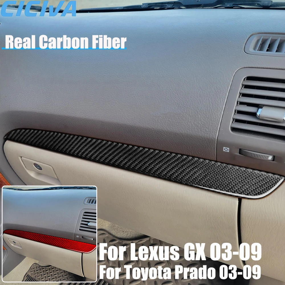 

Настоящее углеродное волокно, автомобильные аксессуары, отделка приборной панели пассажира, декоративная крышка, мягкая наклейка для Lexus GX для Toyota Prado 2003-2009