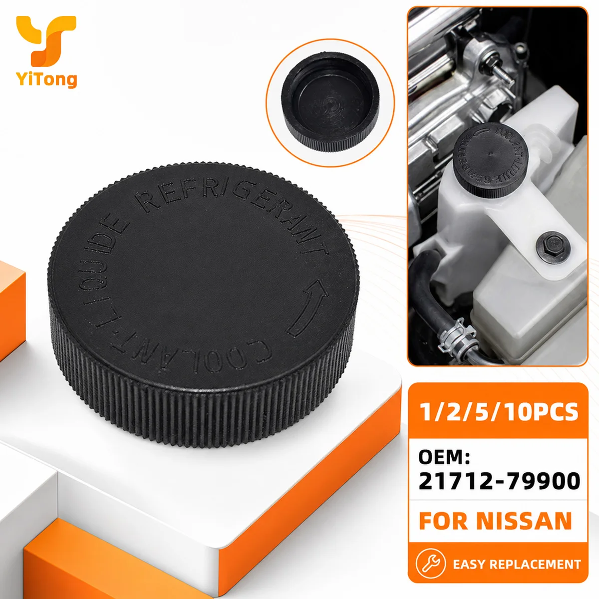 Yitong 1/2/5/10PCS Leak Proof Coolant Reservoir Overflow Cap Auto Expansion Tank Cap For Infiniti EX35 FX35 G37 OEM 21712-79900