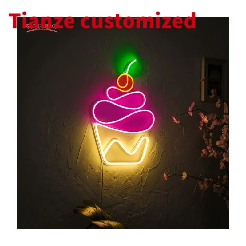 

(Customized) led logo light neon sign custom made no MOQ cupcake dropshipping neon sign