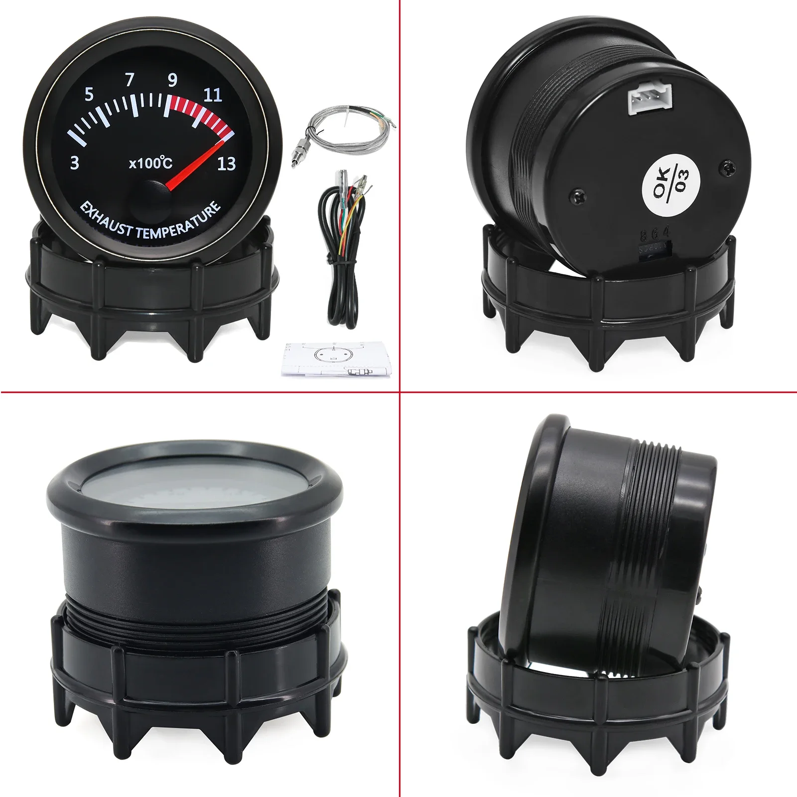 Universal 52mm 2 inch Exhaust Gas Temp Gauge Image 2