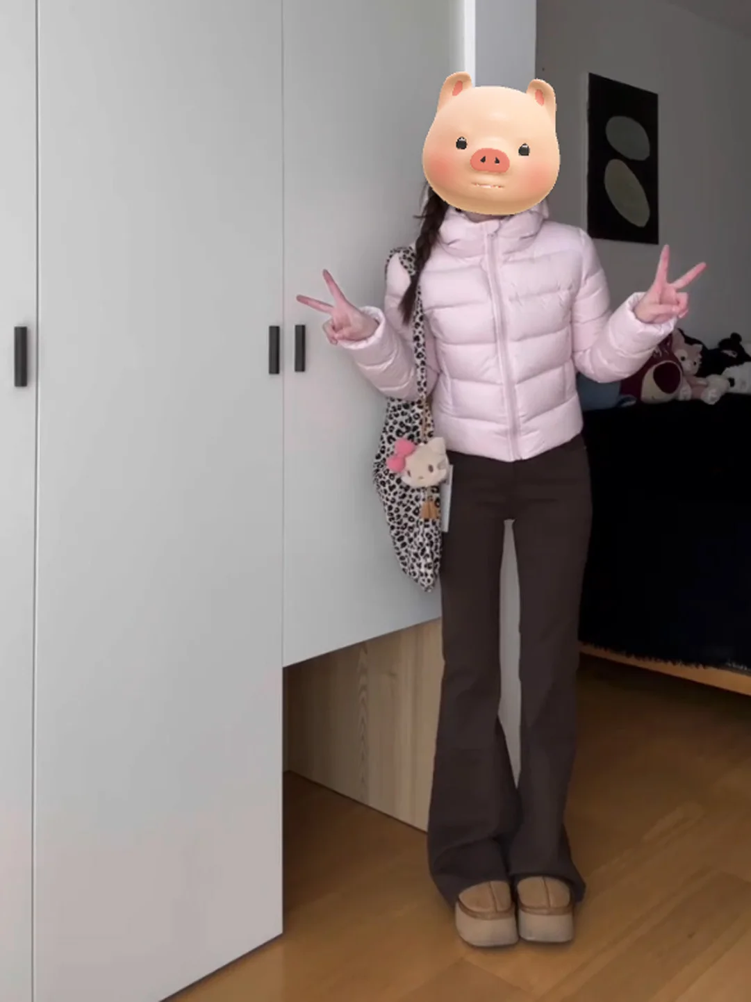 

Розовая хлопковая куртка с капюшоном, женская модная универсальная теплая верхняя одежда в милом стиле, новинка зимы, корейский стиль для повседневной носки