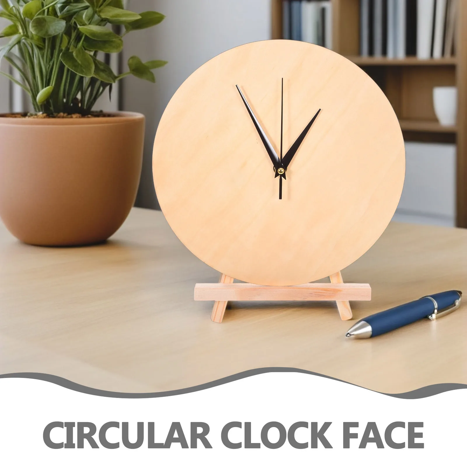 

Blank Wood Clock Round Wooden Clock Dial With Rack & Pointer For Diy Painting Home Decor Craft For Living Room Bedroom Office