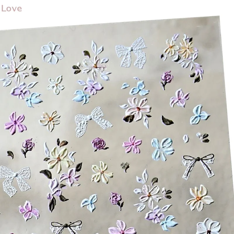 1 قطعة 5D تنقش الزهور مسمار ملصقات ذاتية اللصق بتلات السحر لمسمار الفن الديكور مانيكير تصميم اكسسوارات #5