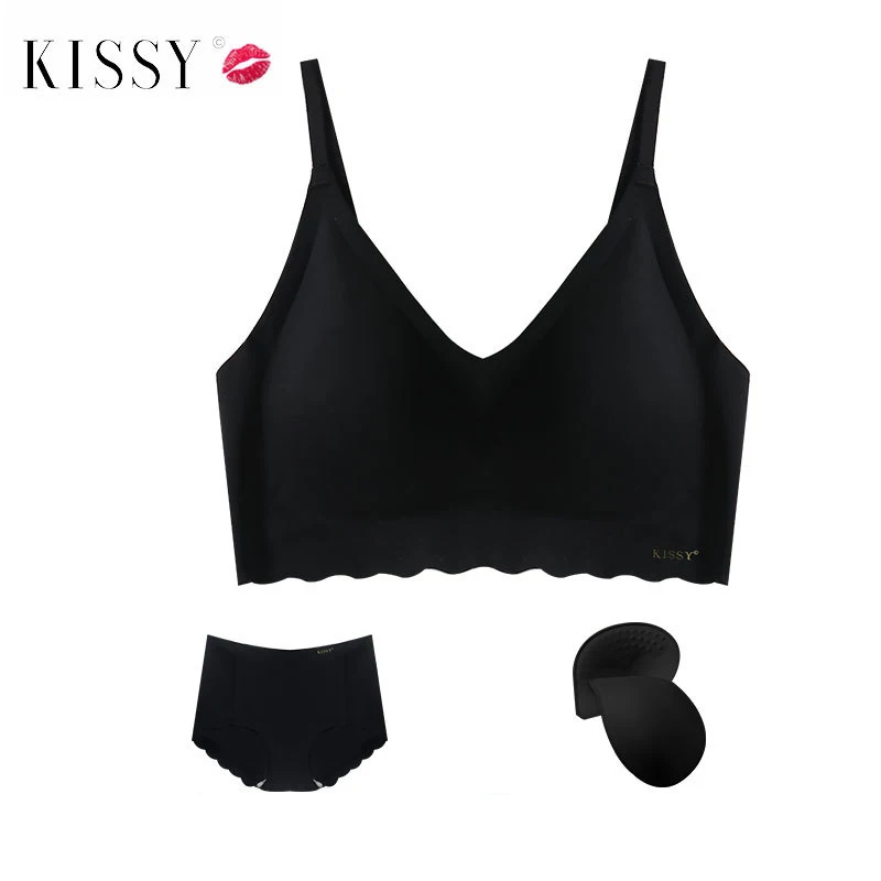 

Kissy underwear one-piece vest no trace no underwire small breasts together sports beautiful back bra women