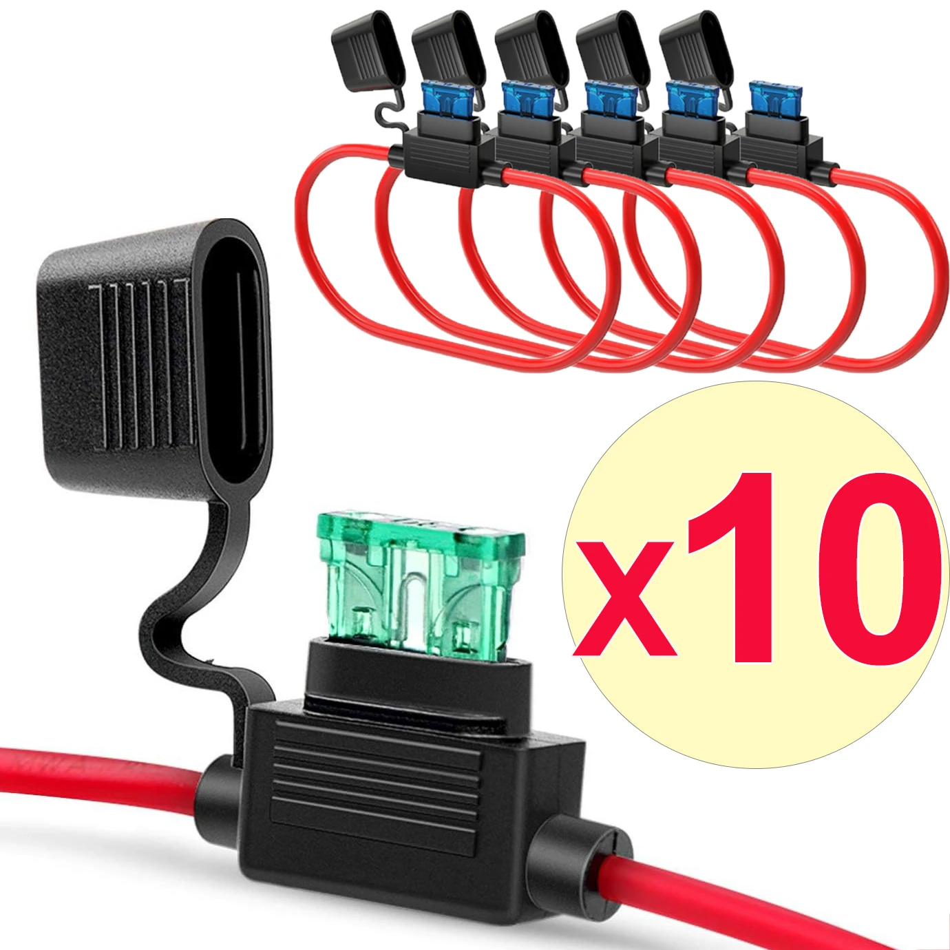 Suporte de Fusível de Lâmina em Linha para Carro 12V ATC/ATO, Adaptador de Lâmina à Prova d'Água, Caixa à Prova de Respingos, Soquete de Fusível 30A para Proteção de Circuito Automotivo