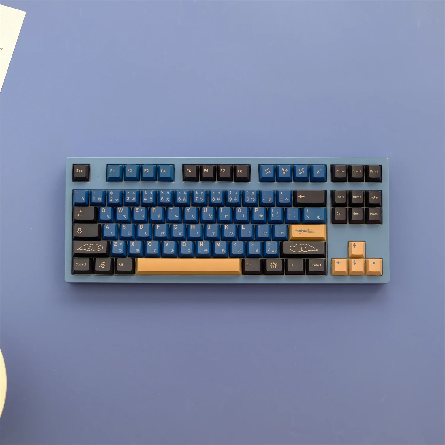 KBCaps PBT Material 129 Keys GMK Blue Samurai Cherry Profile Dye Sublimation Keycaps For MX Switch Gaming Mechanical Keyboard