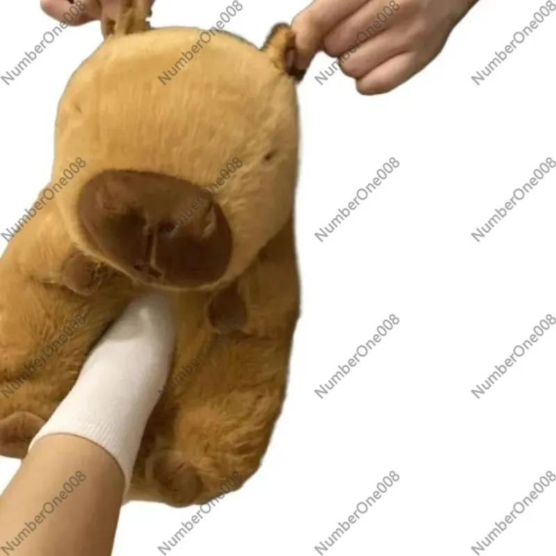 

Женские зимние плюшевые тапочки с мультяшными животными, мягкие вельветовые домашние туфли с милым дизайном капибары и медведя, теплые для дома и улицы