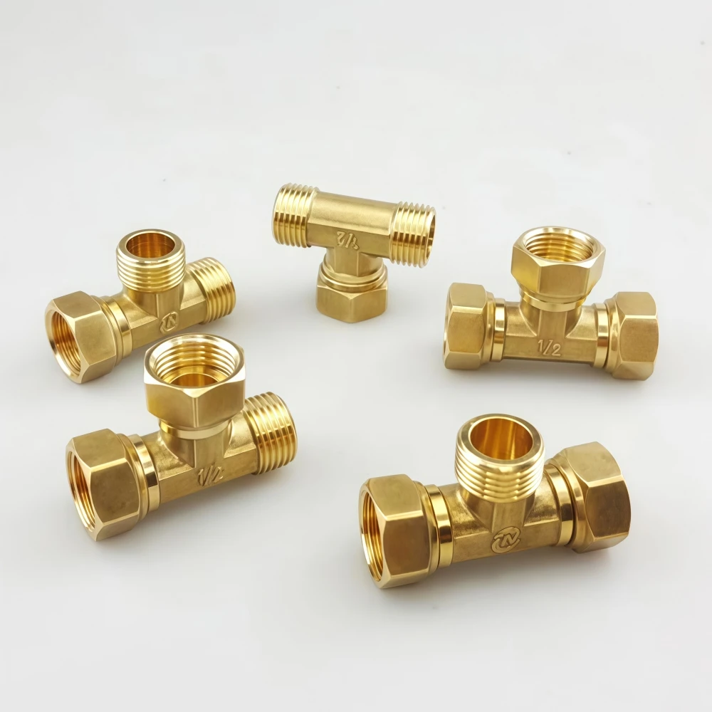 Pneumatic Plumbing Brass Pipe Fitting 360° Male/Female Thread 1/2