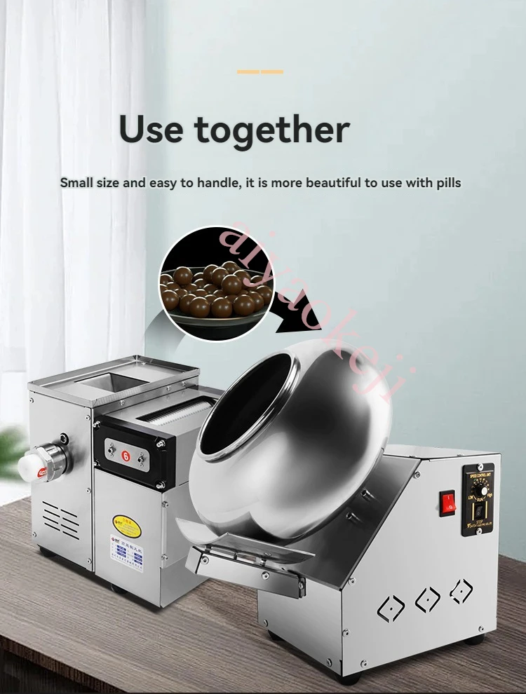 Commercial Sugar Coating Machine Chocolate Bean Coating Polishing Machine Chocolate Coater Round Film Heating Polishing Maker