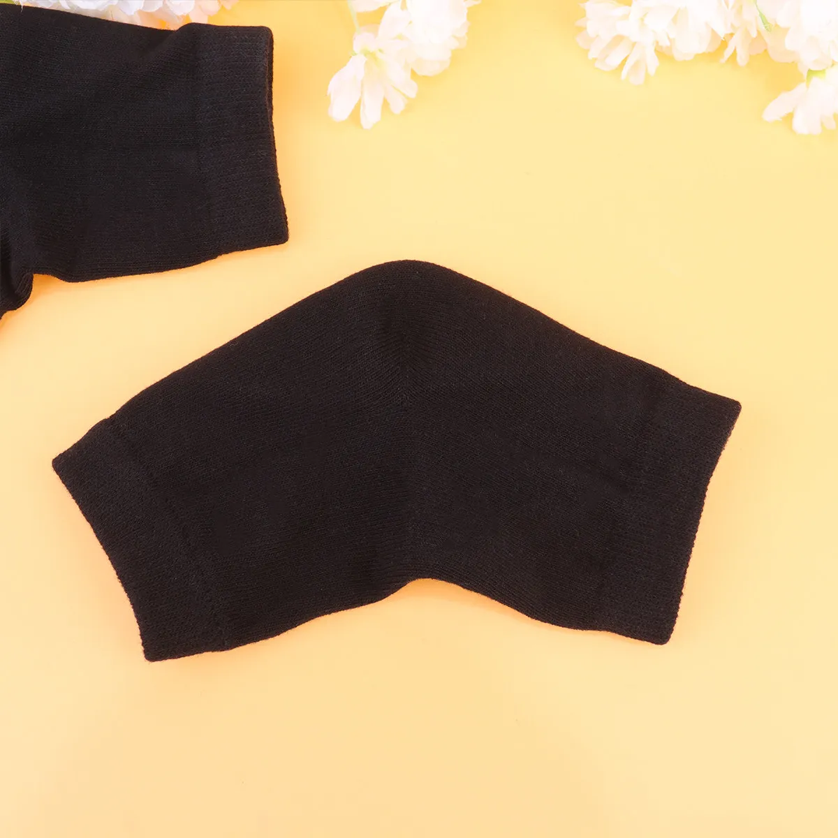 2Pairs Gel Anti-Crack Heel Socks Moisturizing Protector Breathable Night Use Exfoliating Soft Ankle Socks Black