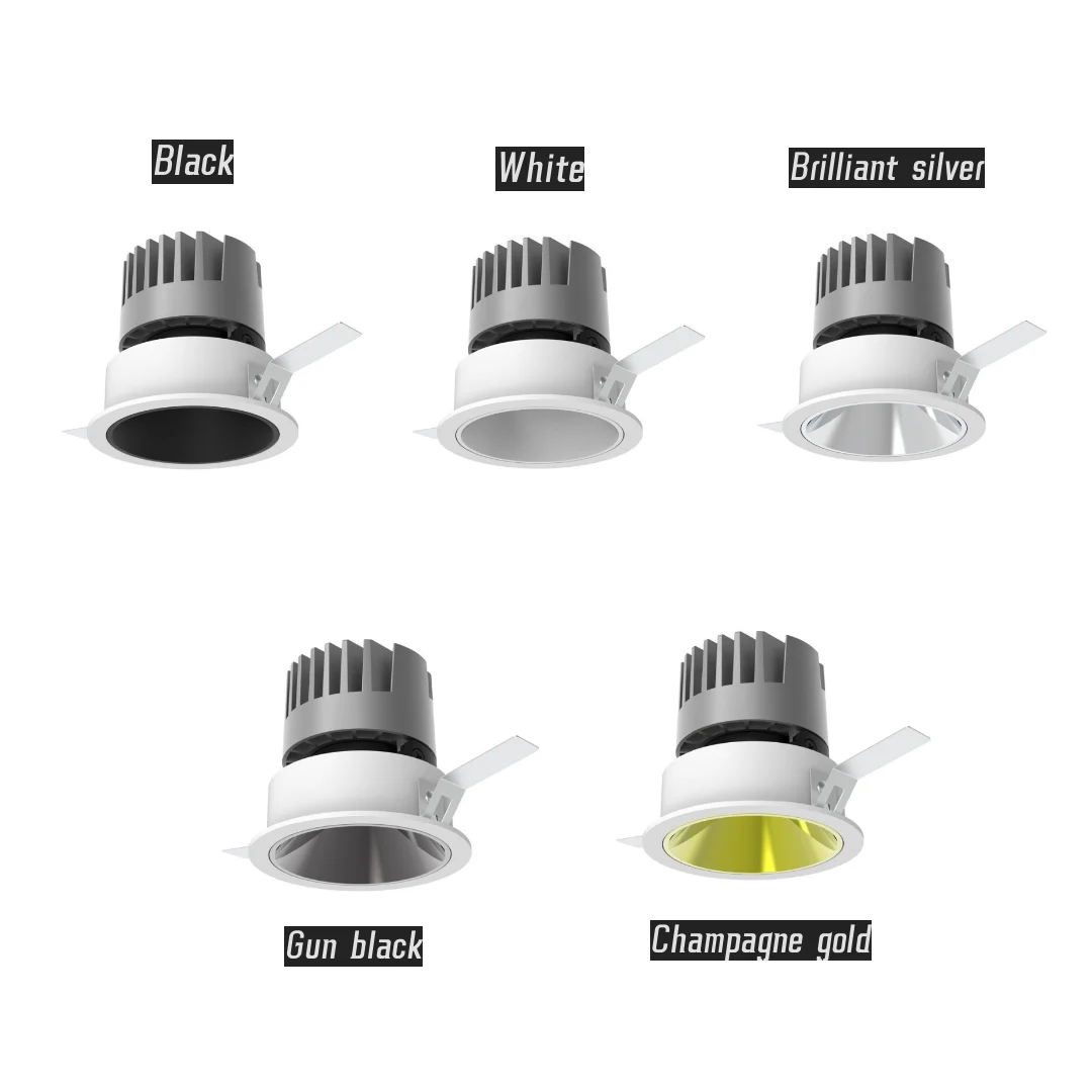 โคมไฟ COB Spotlight Dimmable Anti-Glare 5W 7W 10W 12W 15W 18W 20W 24W LED ดาวน์ไลท์โคมไฟเพดาน AC110V220V ภายใน