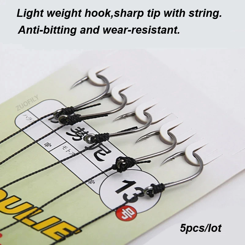 YUCONG String Hooks 3#-13# High Carbon Steel Fishing Hook Rigs Swivel Single Fishhook Combin 5 Haken Barbed Sharp hameçons Pesca image 3