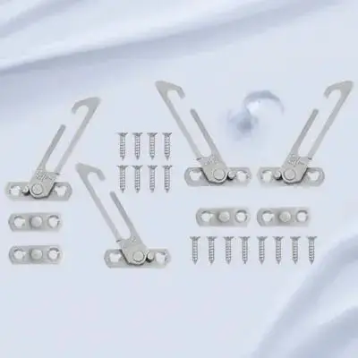 

4Pcs Window Lock Stopper Concealed Stainless Steel Restrictor Safety Catch Easy Install Security Window Opening Limiter