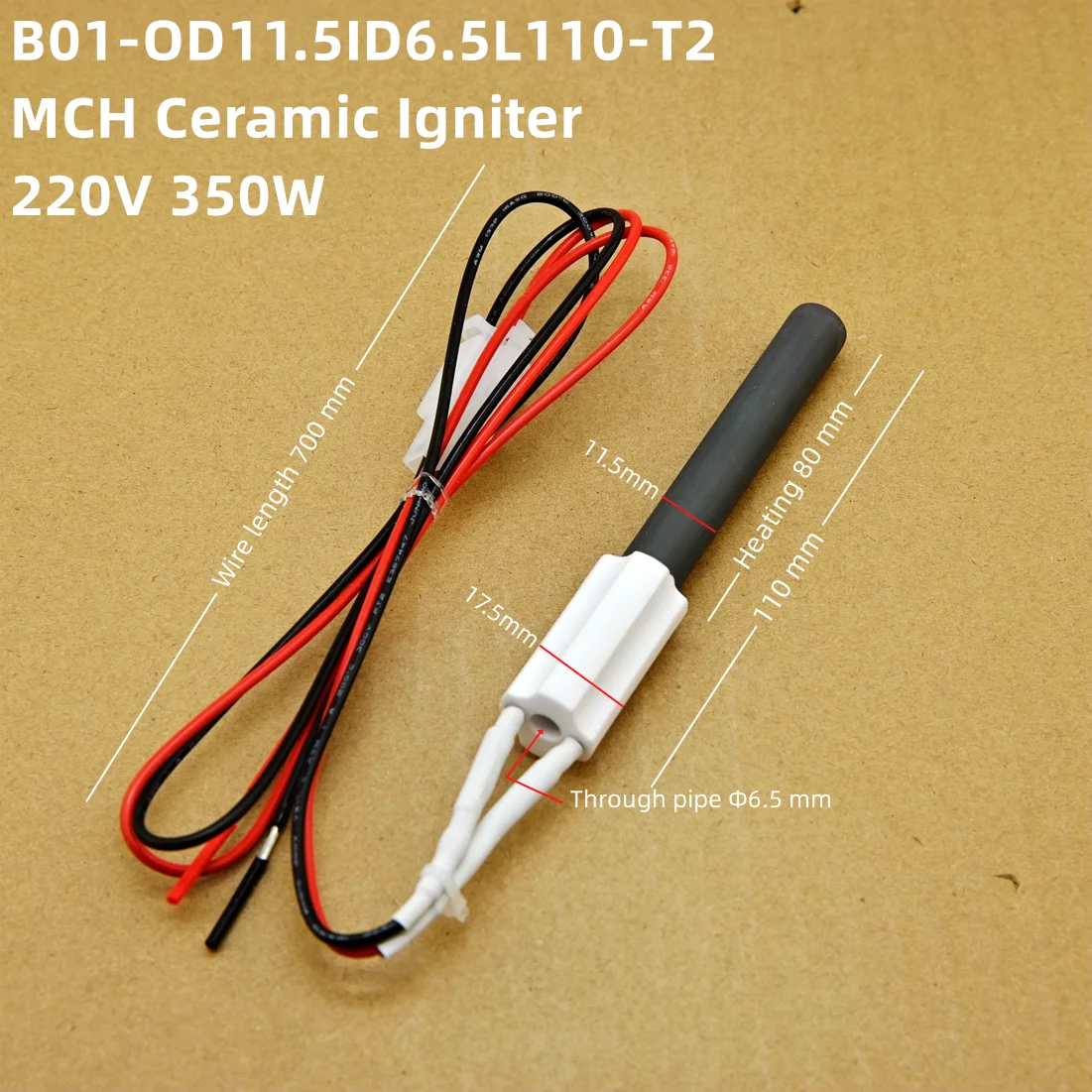 Electronic ceramic Igniter 220V 350W  wood chip particle oven ignition rod, biofuel heater kitchen accessories oven ignition rod