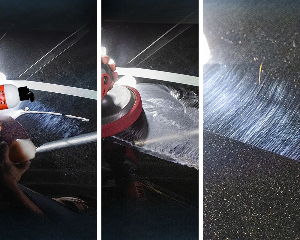 ハイドロシャインセラミック 3-in-1 ワックス除去 スワールマーク スクラッチスポット 錆酸化ペイントケア 研磨 カルナバ修理 クリーンプロテクト