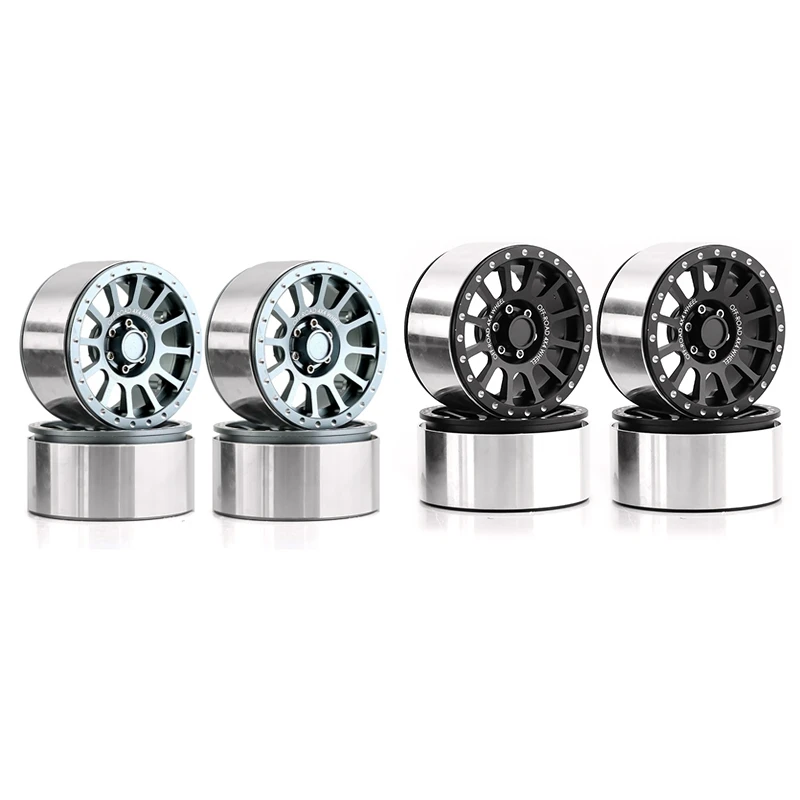 4Pcs 2.6 Inch Metal Beadlock Wheel Rim Hub For 1/8 1/10 RC Crawler Car TRAXXAS TRX4 Axial SCX10 Wraith RR10 Capra