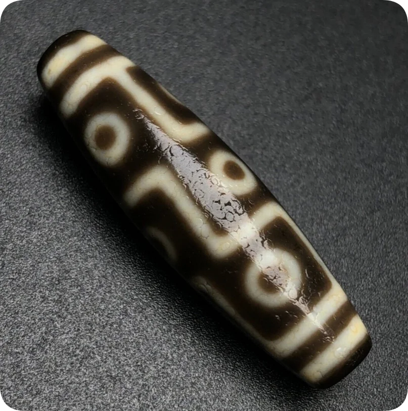 Magic Ancient Tibetan DZI Beads Old Agate 9 Eye Totem Amulet Pendant 39×11mm