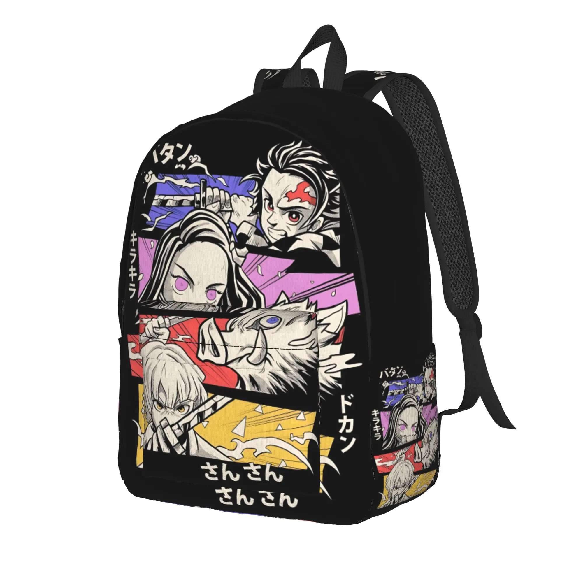 Fashion Demon Slayer Backpack shounen manga Mochilas Dual-Use Camping Sturdy Shoulder Rucksack