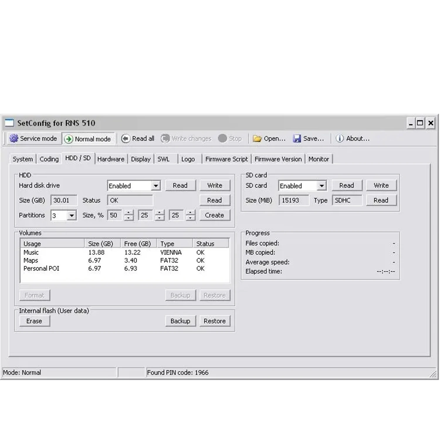 SetConfig 2.5.1 & 2.8.1 Software with Cable for RNS Identify Supports RNS510 RNS810 RNS850 Change PIN Code Erase the NAND Memory