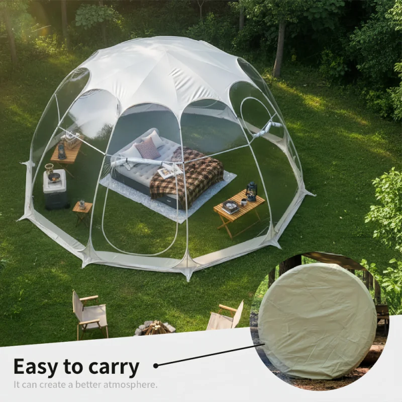 

Large Quick-Set Bubble Tent Portable Outdoor Igloo Extreme Cold Resistant Winter Shelter for Camping And Backyard Use