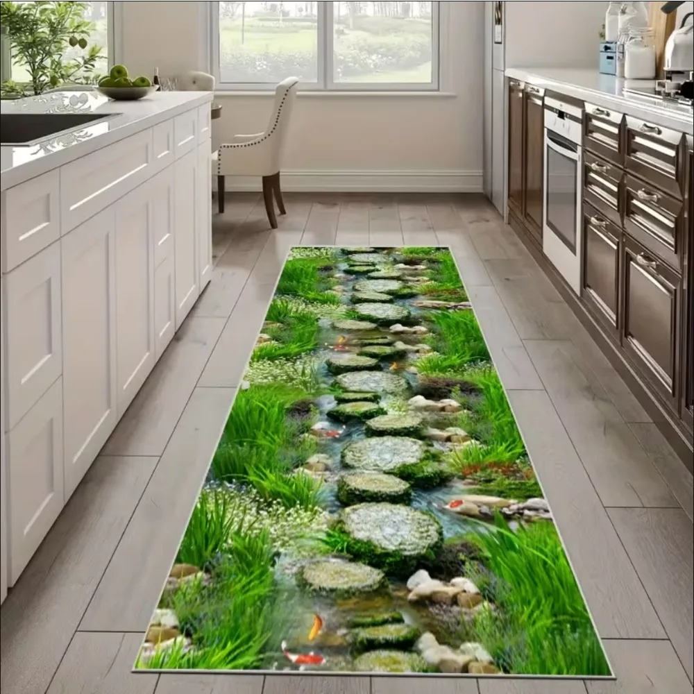 Fun Bridge Flowing Theme Carpet Anti Slip Easy To Clean and Durable Perfect for Home Kitchen Corridor or Vacation Home Rugs Mat