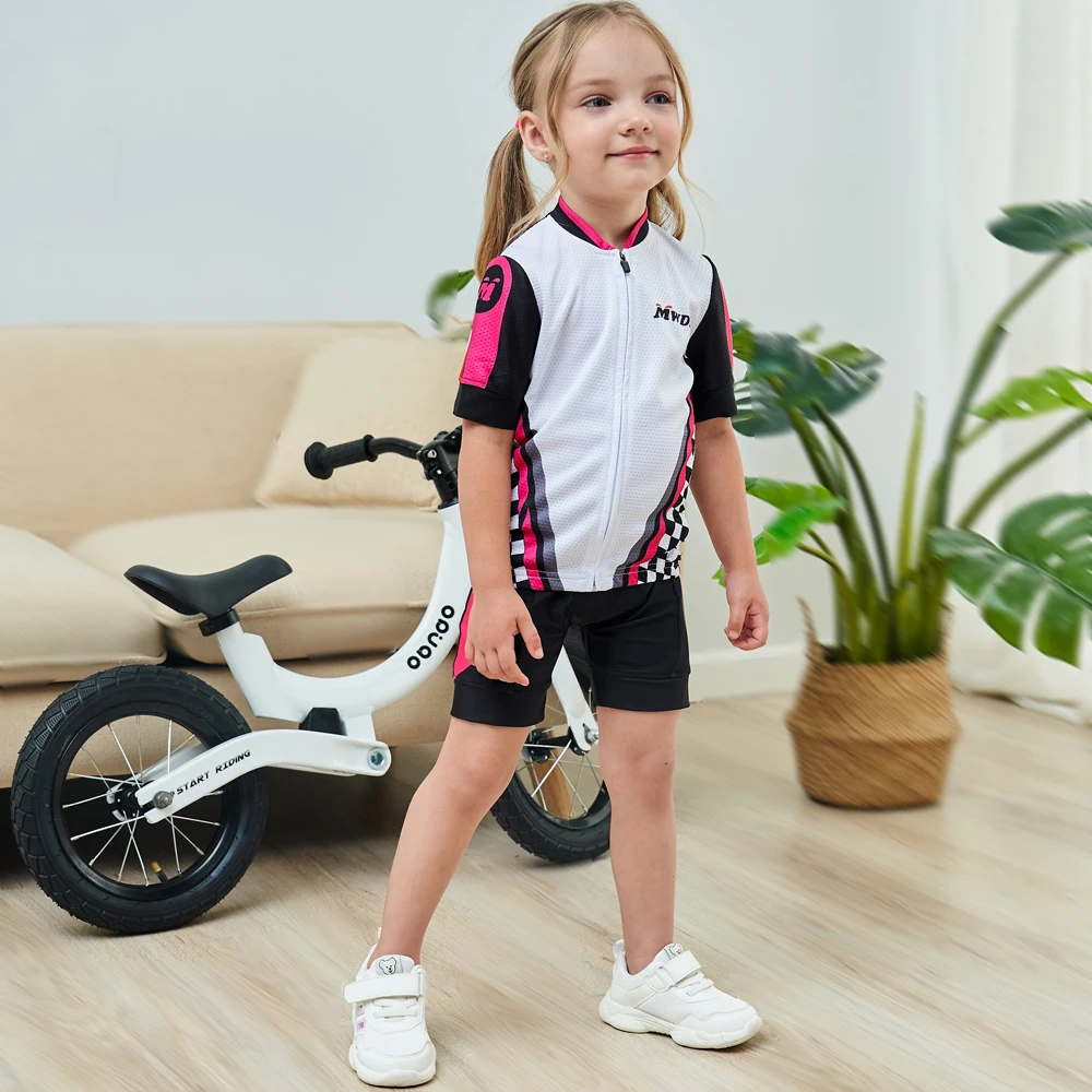 2022 Summer Cycling Jersey Set For Girls Cartoon Animation Printed Children Bicycle Sportswear Short Sleeve Kid Cycling Clothing