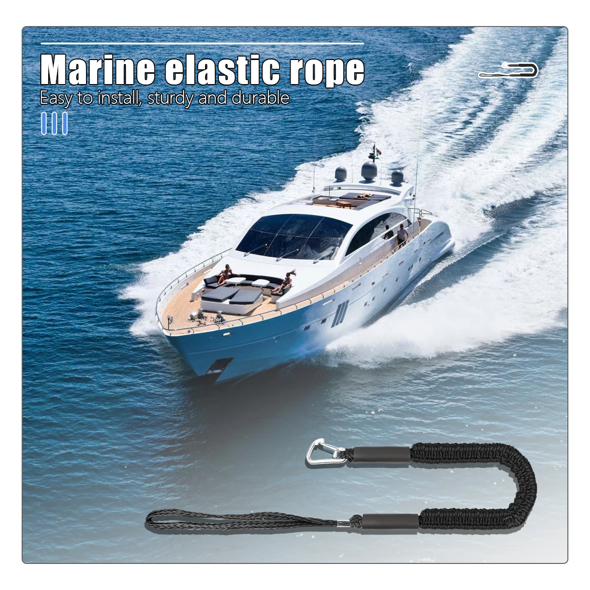 

Шнуры-банджи для причаливания лодок, канаты для каяков, гидроциклов, моторных лодок, понтонов, каноэ, аксессуары для швартовки