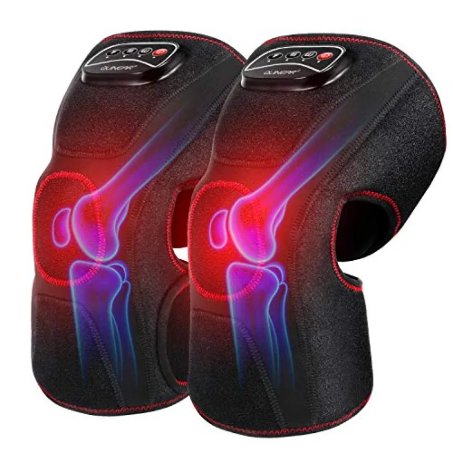 

Knee Massager for Pain ReliefAir Compression Heating Pad for Knee Heated Knee Warmers Wrap Gifts for Men Women Dad Mom 3 Modes