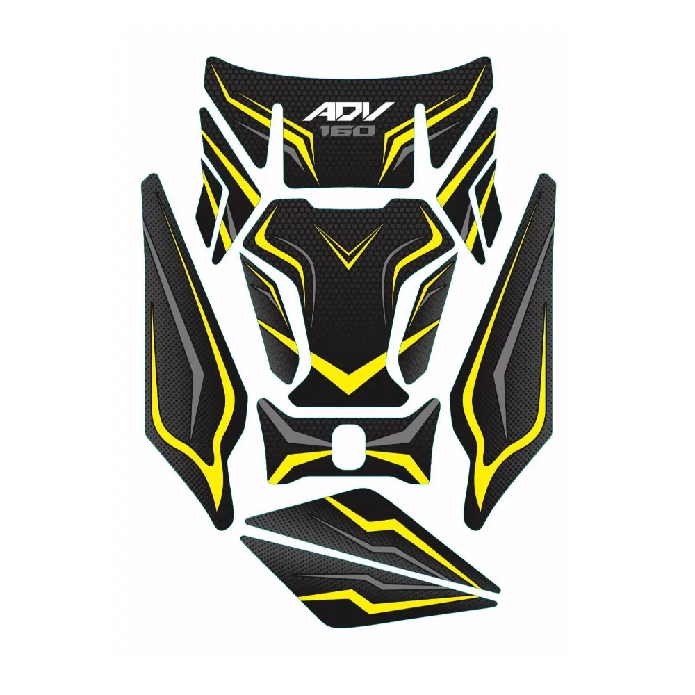 Stiker Motor 2023 BARU Stiker Tangki Oli 3D Carbon Braze Vein Untuk HONDA ADV160 ADV 160 Tahan Air Perekat Lembut