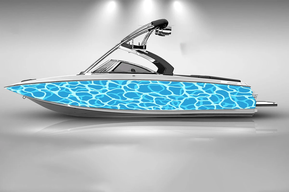 water ripple Boat sticker fashion custom fish boat sticker vinyl waterproof boat wrap boat sticker Graphic boat wrap decal