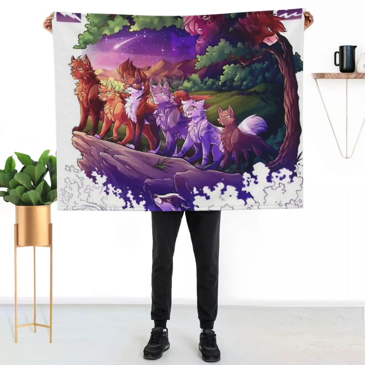Warriors Series Two Throw Blanket couch cozy soft plush fuzzy picnic outdoor blanket
