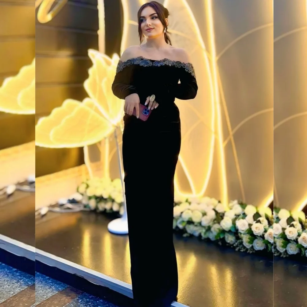 

Классические изысканные джерси с блестками по индивидуальному заказу, прямые длинные платья с открытыми плечами, индивидуальный случай в стиле ретро