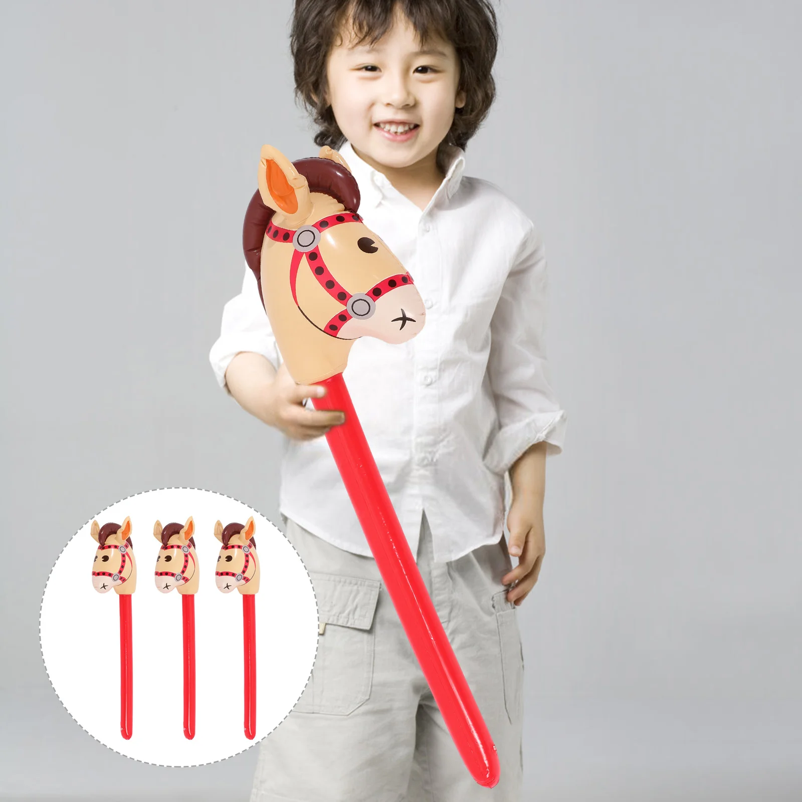 

Inflatable Balloon Sticks Inflatable Horse Stick Kids Inflatable Sticks Toy Inflatable Horse Head Stick Balloon