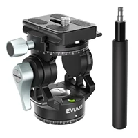 EVUMO H3R Mini cabezal fluido cámara panorámica vídeo cabeza hidráulica trípode Arca Swiss Q.R placa para cámara Dslr trípode carga máxima 4kg