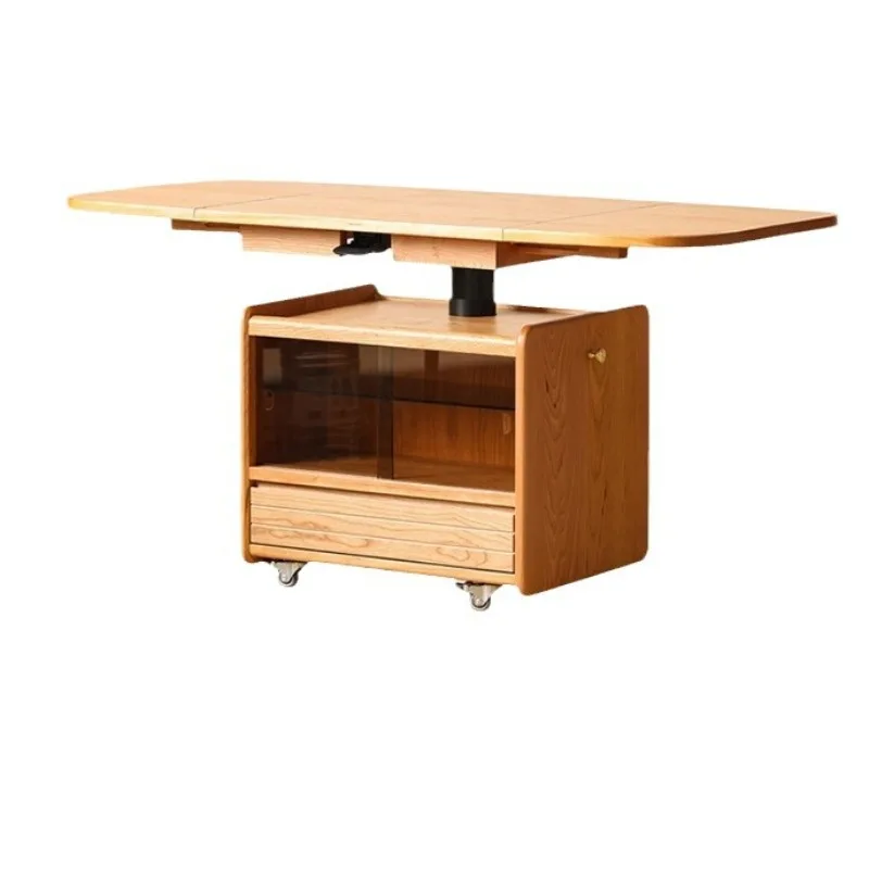 

Modern cherry wood potato lift folding coffee table movable coffee table log wind living room small apartment sofa side table
