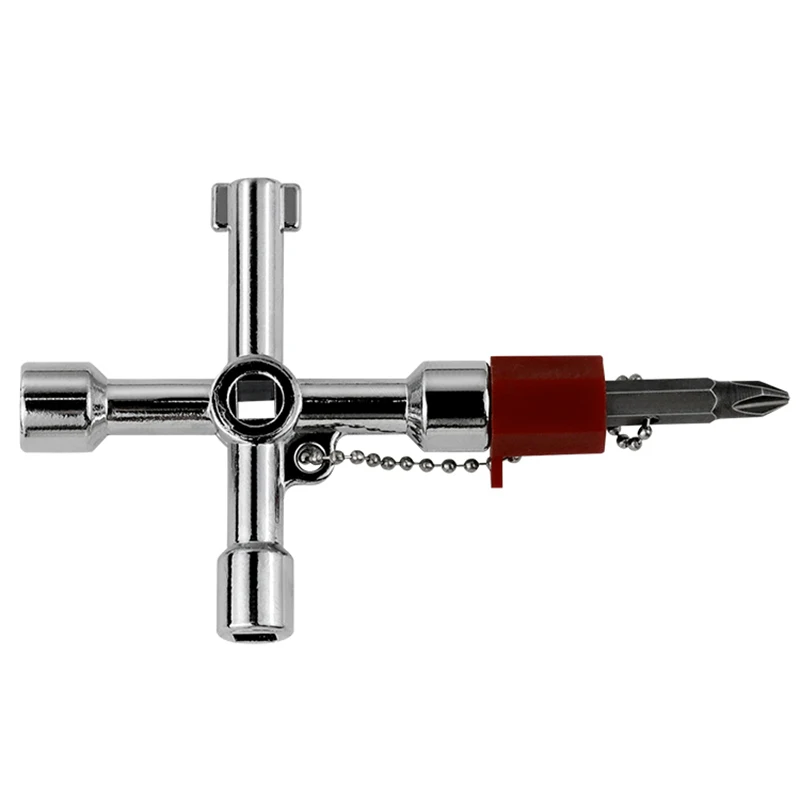 5 In 1 Cross Switch Key Wrench With Accessories Universal Square Triangle Train Electrical Cupboard Box Elevator Cabinet Alloy