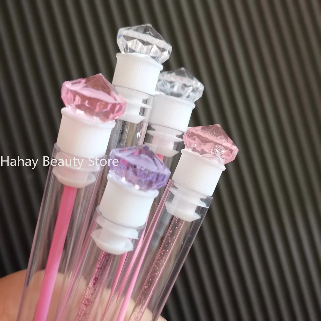 1PC แปรงแต่งหน้าเพชรรูปร่างขนตา Spoolies แปรง Lash Tube Applicator มาสคาร่าแบบใช้แล้วทิ้งพร้อมผู้ถือขายส่ง