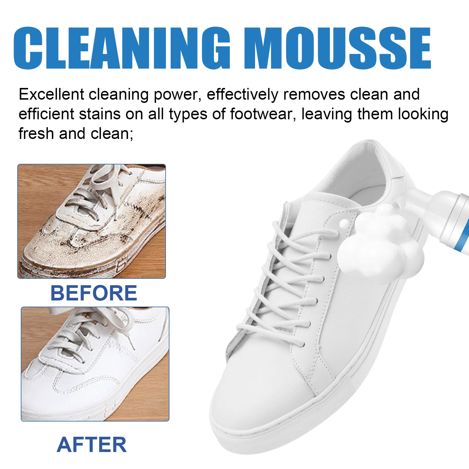 White Shoes Cleaner Foam Shoes Yellow Stain Remover Sneaker Whitening Cleansing Boot Dirt Cleaning Shoes Polish Cleaning Agent