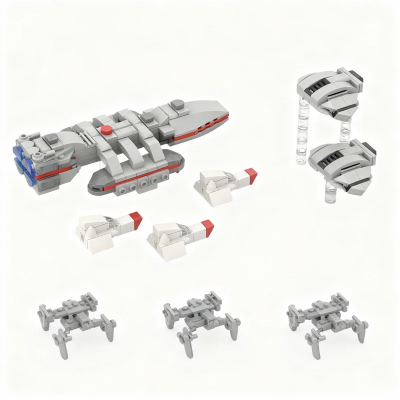 438 peças MOC Battlestar Galactica Microcale Legoland Blocos de Construção de Modelo Espacial Brinquedos de Construção Presentes de Natal para Crianças
