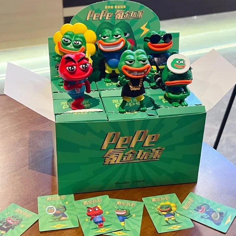 PEPE The Frog Money Player Series صندوق أعمى ألعاب شخصيات مؤكدة لعب الضفادع الغنية مصمم نموذج تزيين تمثال عصري