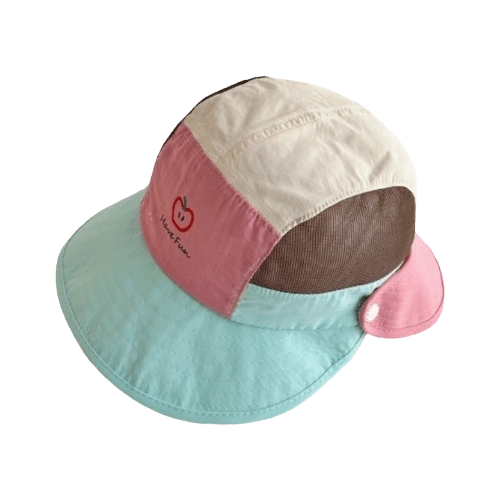 

Animal Cartoon Thin Children Sun Hat Macaron Color Breathable Quick-Dry Bucket Hat Double Brim Polyester Detachable Cap Outdoor